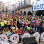 Mobilizacion pro-referendum en Girona