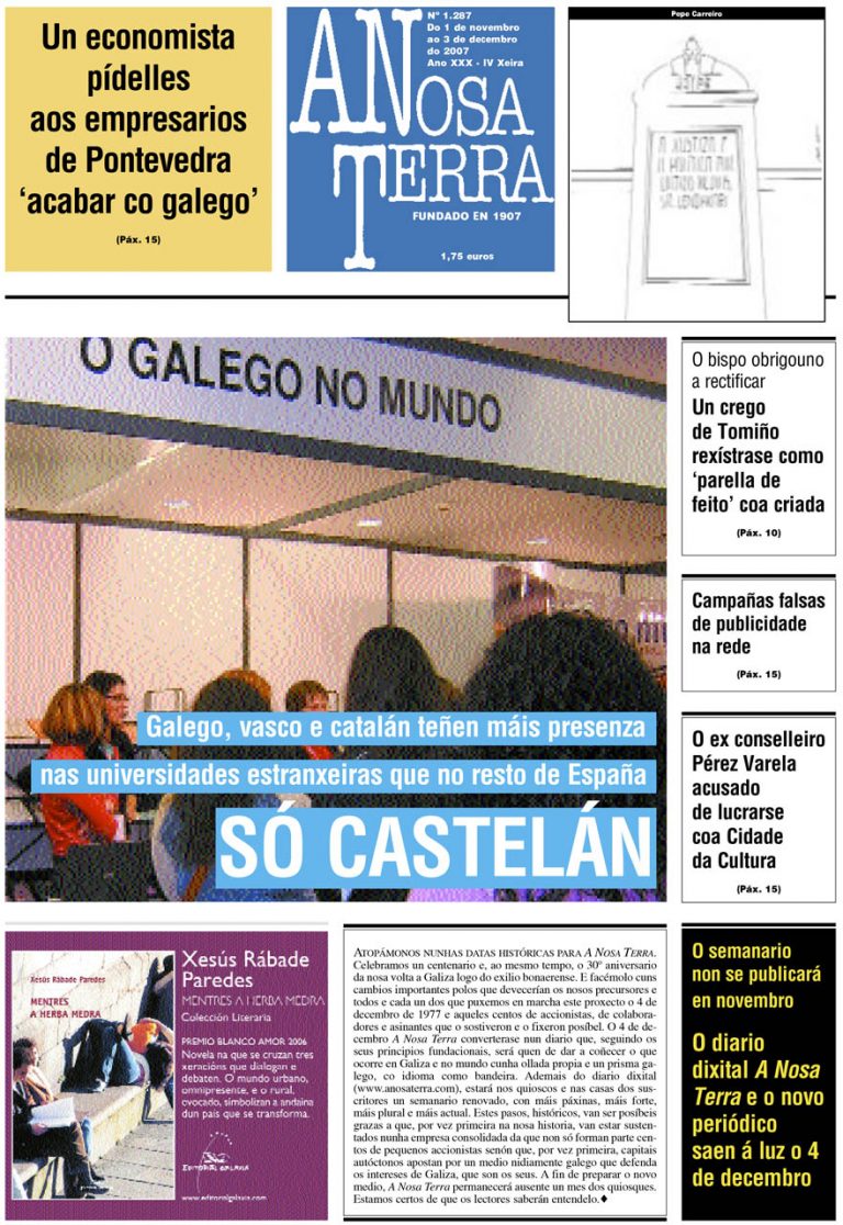 Nº 1287 – 1 DE NOVEMBRO DE 2007