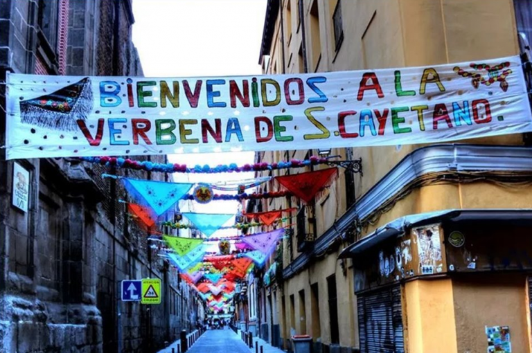 Lavapiés en 2018, durante as festas de agosto.