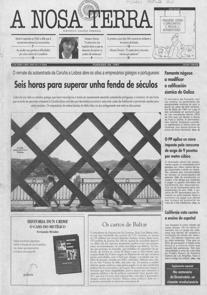 Nº 833 – 4 de xuño de 1998